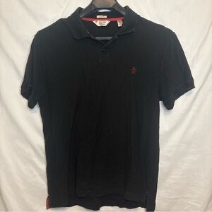 Original Penguin Men's Polo Shirt in Black with Red Accents